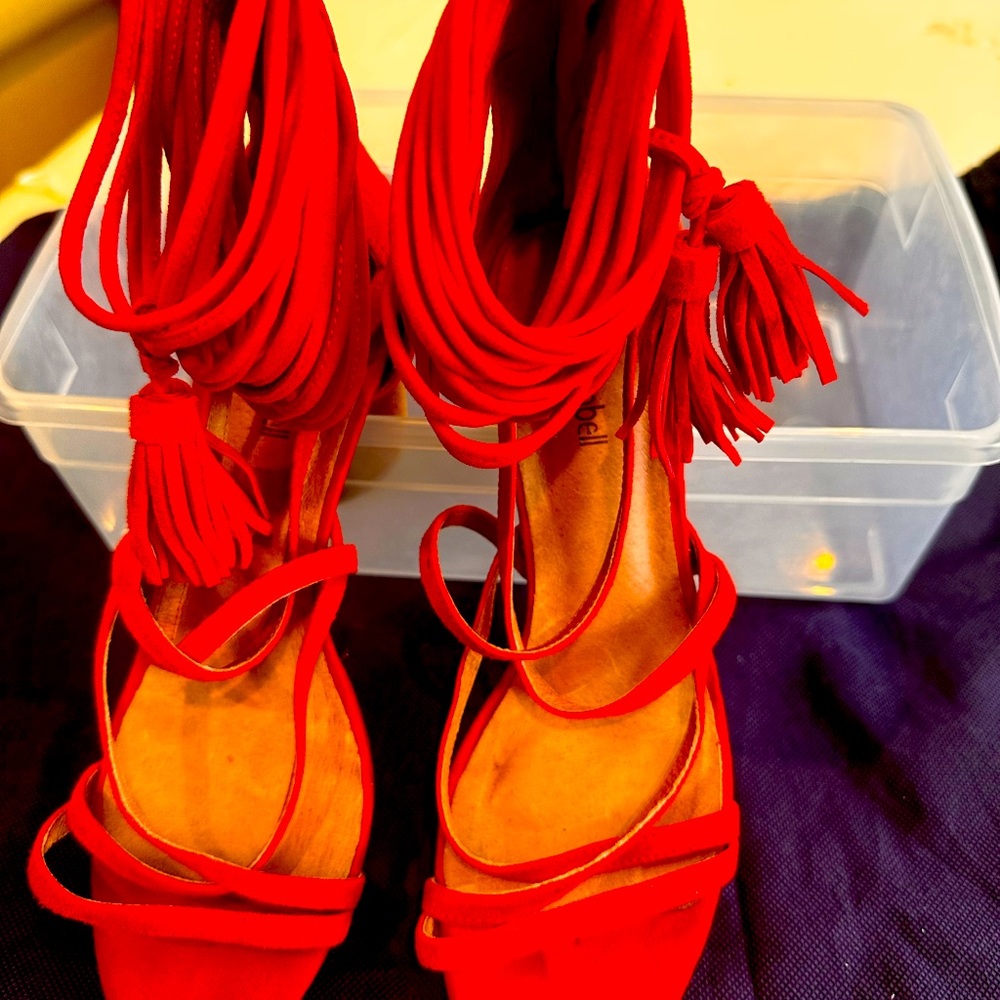 Jeffrey Campbell - size 7 bright red suede sandals